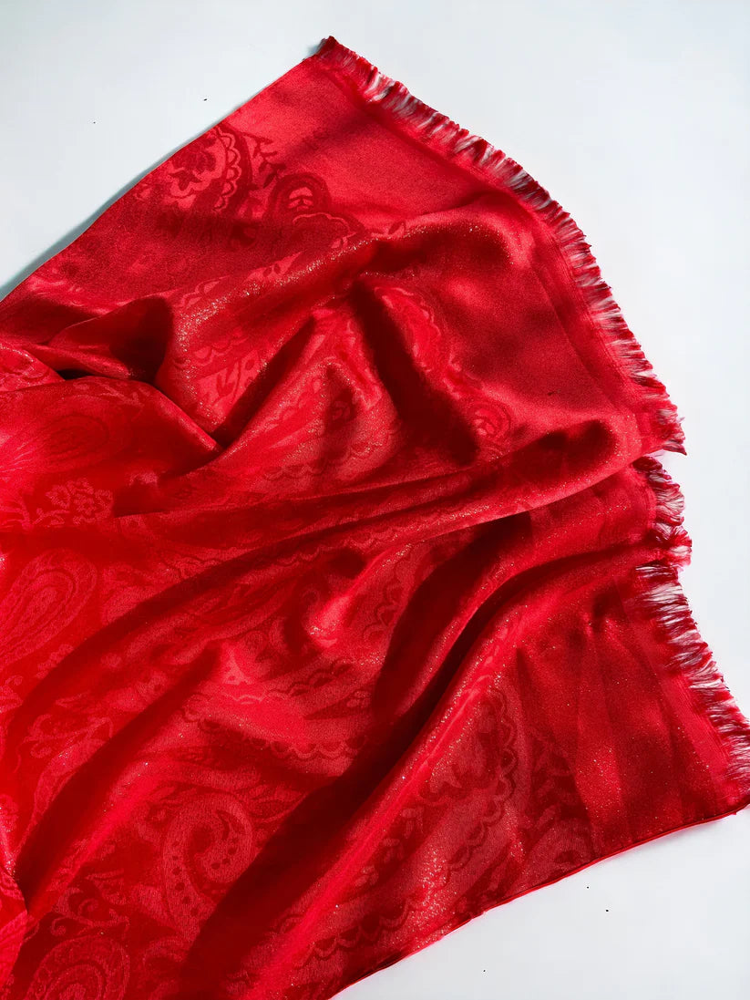 Shimmer silk hijab - Cherry Tomato