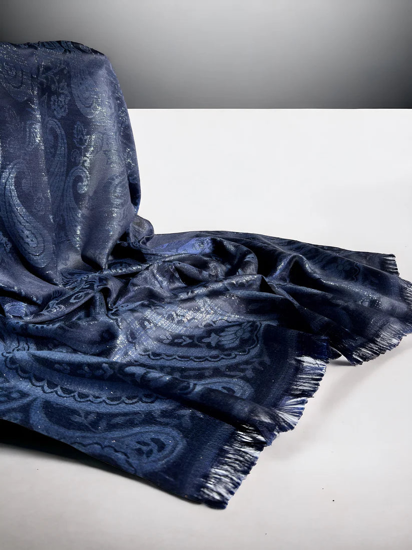 Shimmer silk hijab - Moonlight Blue